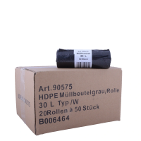 M&uuml;llbeutel 30L Grau - Karton