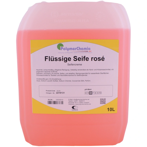 Fl&uuml;ssige Seife rose - 10 Liter